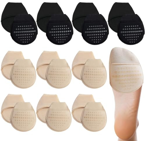 Calzini da topper da 10 paia Donne, calze topper di punta traspirante e non slittata con cuscinetti di imbottitura, calze di punta riutilizzabili da donna per zoccoli, pantofole, tacchi alti, scarpe