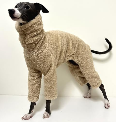 YHXAIQ Wintermantel Hund Mit Beinen Winddicht Rollkragen, Hundepullover Mittelgroße Hunde Dehnbar Warm, Polyester Hundeoverall Mit Beinen Winter für Kleine Mittelgroße Und Große Hunde(Brown,# 2)