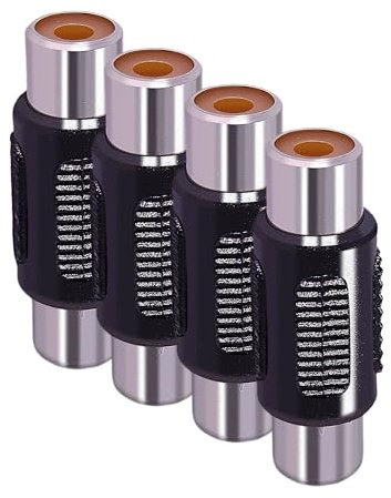 CNARIO 4pcs RCA Female to Female Coupler RCA Barrel Adapter for Extension AV/TV Audio Video Cable S/PDIF, Subwoofer, Phono, Composite, Component, Amplifier