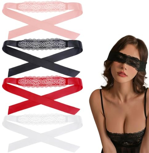 Rollenspiel spitze augenbinde, 4 stücke, augenmaske schlafmaske augenabdeckung erwachsene spielzeug für paare, Sexy Augenmaske Maskerade Paar Party Masken Valentinstag, schwarz