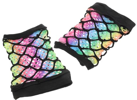 BESPORTBLE Neonfarbene Armstulpen Netz aus Elastischem Nylon Bunte Fingerlose Netzhandschuhe für Damen Vielseitige Netz Armstulpen für Hochzeit und Party