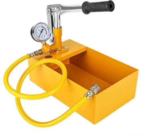 Getdoublerich Bomba de prueba de presión manual de 25 bares, probador hidráulico de tuberías de agua para sistemas de fontanería y calefacción, bomba de mano para pruebas precisas de fluidos