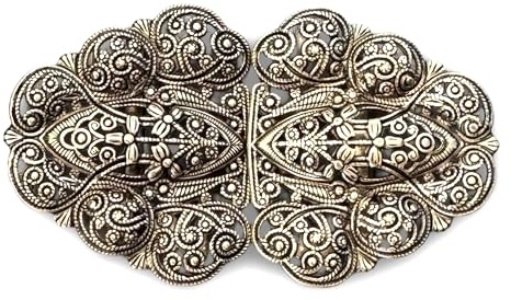 Hartmann-Knöpfe charmante gold farbene Dirndl Trachten Schürzen Schliesse Schnalle 90mmx50mm (1 Stück)