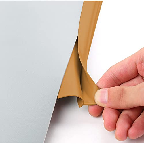 QUSYZD Tira de transición de Alfombra a baldosa, PVC Impermeable, Borde Autoadhesivo, Tiras de Sellado de Bordes marrón y Amarillo para Felpudo, Color Camello Oscuro, 14 m,Dark Camel-14m/46ft Length