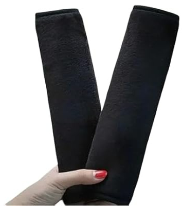 Soft Seat Belt Pads for Adults - Black Seatbelt Covers - Car Seat Belt Cushion Pads - Comfortable Seatbelt Pad for Shoulder Support - Set of 2 Padded Seat Belt Covers for Cars - Universal Fit