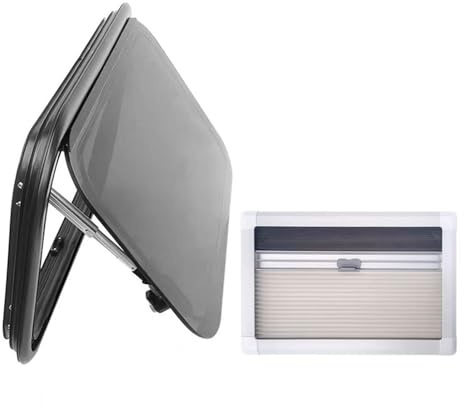 WIGING RV Push-Out Window, Caravan Side Window with Integrated Black Out Blind for Cargo Trailer, Camper Travel Trailer, 75° Opening Angle((WxH) 70x60cm)