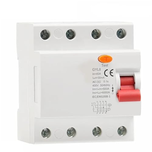 Disjoncteur différentiel électromagnétique triphasé + N GYL8 4P 25A 40A 63A 1 pièce(4P 63A,300mA)