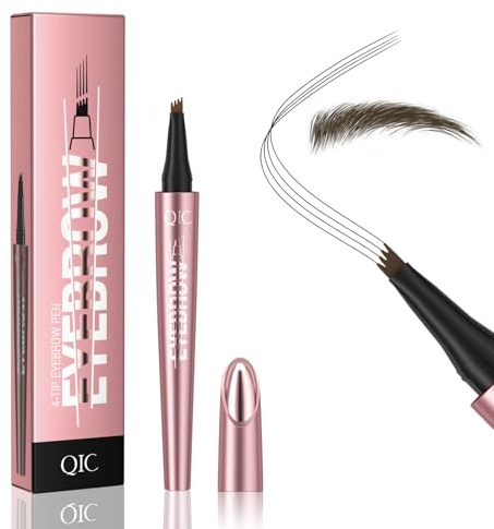 QIC Augenbrauenstift, Microblading Eyebrow Pencil, Wasserfest & Langanhaltend, Präzises Nachzeichnen für Natürliche & Volle Augenbrauen, Cruelty-Free (06 Black Brown)