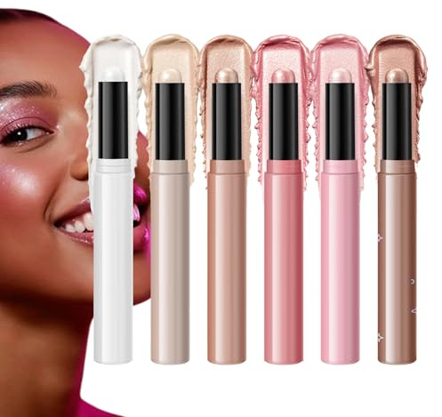 Iluminador Para El Rostro Set de 6 Barras de Maquillaje | Iluminador de Maquillaje Para Citas Viajes de Negocio Acampada Regalo para Ella Amiga