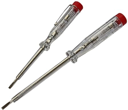 H+H Werkzeug 45200 45500 VDE Standard Tester 45200/45500 Voltage Tester/Phase Tester Set up to 250 V 2-Piece GS Tested 0680 Made in Germany, Transparent/Red, 140 mm / 190 mm