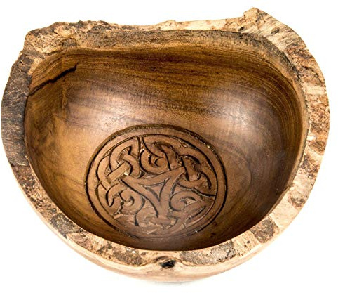 Windalf Kleine Holz-Schale Ayleen 15 cm Keltische Knoten Handarbeit aus Wurzelholz