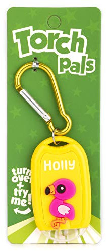 Stands Out, Supplying Outstanding Gifts Holly Name Flamingo Girls Yellow Novelty Personalised Mini LED Toy Torch Carabiner Clip