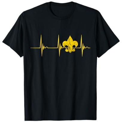 Scout battito cardiaco ECG Puls Camper Giglio Campeggio Maglietta