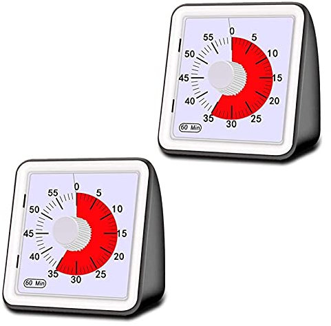 Student Standing Timer with Large Dial Countdown Visual Timer with Loud Alarm Egg Clock Timer for Cooking Game Baking Exercise 2Pcs