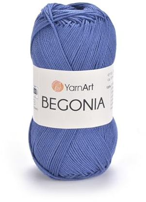 Yarnart Begonia Yarn - 100% Cotton, Soft Premium Cotton, for Knitting, Crochet & Amigurumi, Pastel & Shiny Colors, Baby Yarn, 1.76 Oz (50g) / 185 Yrds (169m) (0154)