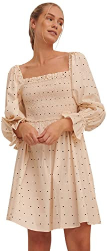 NA-KD Balloon Sleeve Smocked Dress Vestido Casual, Dots, EU 44 para Mujer