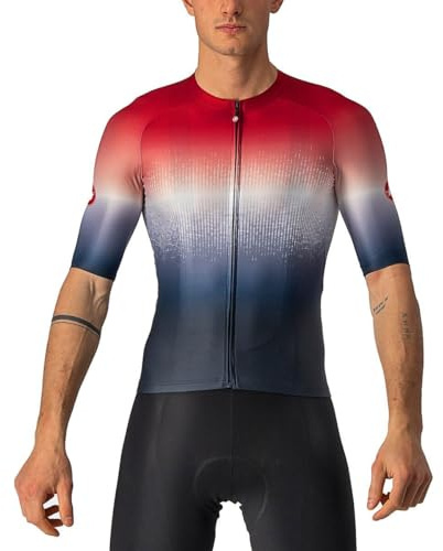 CASTELLI 4522014-414 AERO Race 6.0 Jersey Sweatshirt Men's Savile Blue/Pro Red M