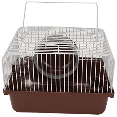 Small Hamster Cage with Accessories 2-Tier Plastic Wire for Dwarf Gerbils Mice, Includes Water Bottle Food Bowl Exercise Wheel Easy Clean
