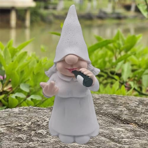 MINICAR Funny Garden Gnomes Statues Outdoor Decor Naughty Gnome Sculptures Yard Lawn Patio Decorations (Drinking Gnome Female)