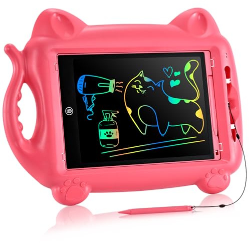 Magnettafel Kinder,PINKCAT Zeichenpad Kinder Malpad Maltafel Zaubertafel Abnehmbar Reise Spielzeug ab 1 2 3 4 5 6 7 Jahr LCD Schreibtafel Kinder 12 Zoll Baby Geschenk Drawing Tablet Abwischbar