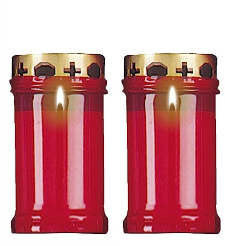 2 Pack - 12cm Grave Candle | Grave Mourning Light Memorial Graveside Memorial Cemetery Grave Graveyard Decoration - Approx 39 Hour Burn time
