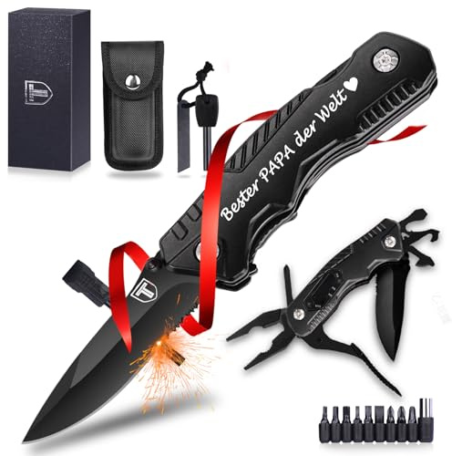 Regalo Navidad 21 en 1 Multiherramienta para Hombre, Cuchillo Multifuncional con Pinza y Abrelatas, Ideal para Camping, Outdoor, Aniversario, Cumpleaños, Día del Hombre, Papá, Esposo, Pareja