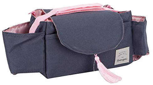Universeller Taschen-Organizer Zum Aufhängen mit Getränkehaltern für Windeln, Tassen, Schlüssel, Handys, Snacks – Robustes Kinderwagen-Zubehör aus Oxford-Stoff (rosa Quaste)