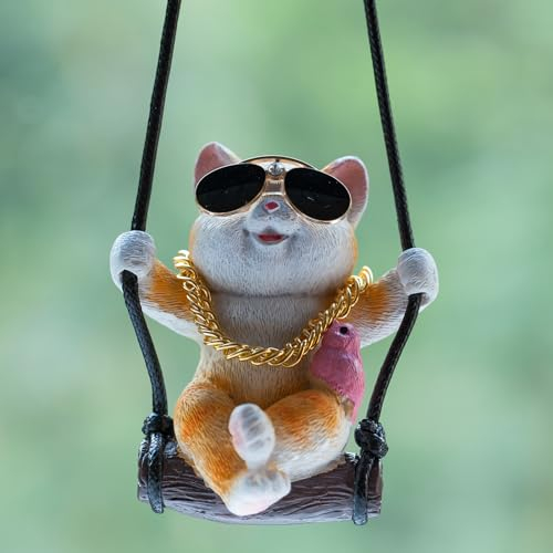 Accessoires de voiture à suspendre, pendentif de voiture chaton balançoire suspension de rétroviseur de voiture accessoires de voiture rétroviseur de voiture mignon décoration intérieure suspendue