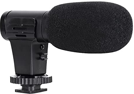 Lisher - Cámara de micrófono con micrófono para cámara réflex digital (3,5 mm), diseño de micrófono