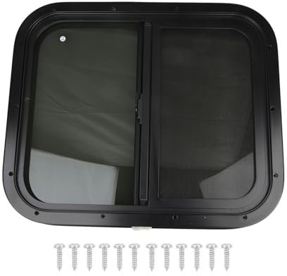 Fenêtre de véhicule récréatif | Ouverture par pression et traction | Système en forme de goutte | Alliage d'aluminium | Compatible avec les remorques de camping-car, bateau, yach (pour une épaisseur
