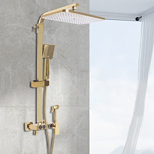 Juego de ducha de lluvia dorada, juego de ducha de mano, sistema de ducha, grifo de ducha, panel de ducha, grifo mezclador, cepillado con ducha, columna de ducha, masaje, ducha, barra de ducha