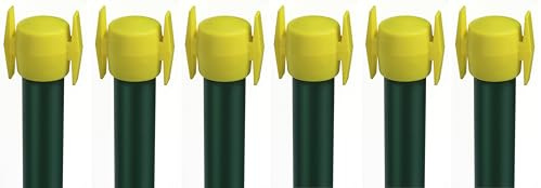 Alberts 854485 Wäschepfahl mit Kreuzkopf | Stahl roh, zinkphosphatiert grün kunststoffbeschichtet RAL 6005 | 2000 mm | 6er Set