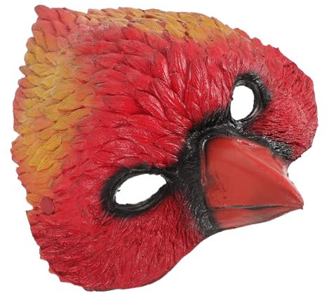 ibasenice 1stück Kreative Tiermaske Vogelkopfmaske Für Karneval Rote Vögel Lifelike Design Leicht Tragbar Für Partys Und Familienfeiern