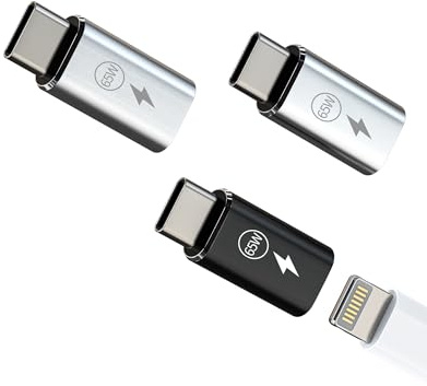 Adaptador Carga USB C A Lightning 65W (3pack)para iPhone Para Apple Hembra Cable Jack Tipo C Macho Enchufe Adapter Type C Cargador Adaptadores Para iPad Accesorios Compatible Para Samsung L-tp