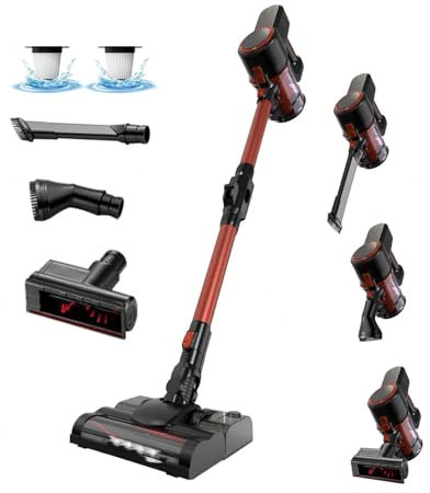 MeLtor Aspira E Lava Pavimenti Casa Asciutto e Umido,Luci LED,5 in 1 Lava E Aspira Pavimenti per Pulizia Domestica/Capelli/Polvere/Lavapavimenti
