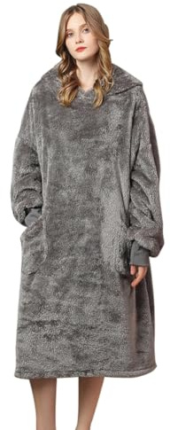 Michorinee Couverture à Capuche surdimensionnée, Sweat à Capuche Portable Super Chaud en Molleton et Sherpa, Sweat géant Confortable pour Femmes Hommes Adultes Adolescents