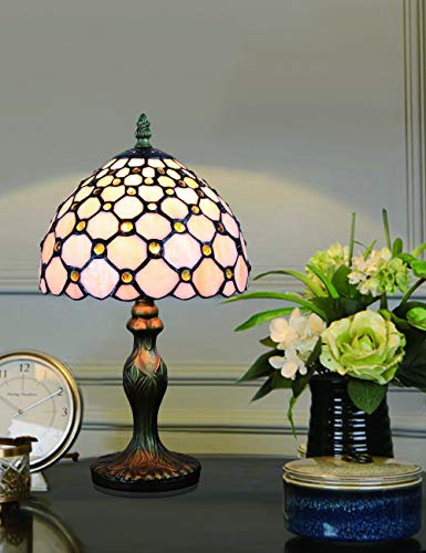 Faucet 8-inch European Retro Stained Glass White Pearl Series Table lamp Bedside lamp Desk lamp water-tap