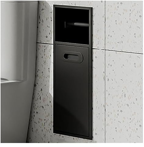 Nicchia doccia in acciaio inox con porta carta igienica da incasso e cestino integrato per soggiorno, cucina, bagno, soluzione organizer