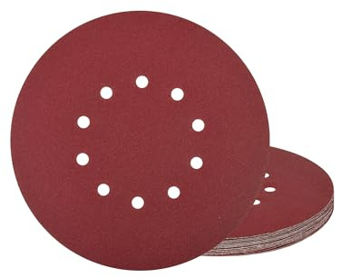 225mm Schleifscheiben Körnung 120, 15 Stück Schleifblätter 225mm Klett Schleifpapier für Holz, Metall & Lack(10 Loch)