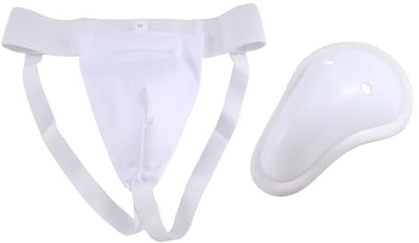 Sreuyong Groin Protector Cup Men Muay Groin Guard Ventilated Adjustable, Karate Fighting Training M