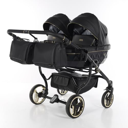 Junama Passeggino per gemelli Diamond Fluo DUO 2in1 (04 - nero)