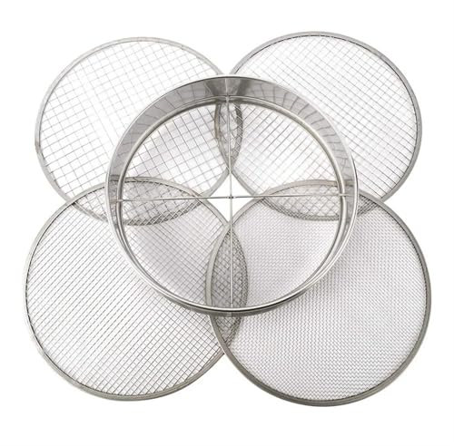 trädgårdsredskap Trädgårdskruknät Siktpanna - Rostfritt stål Mix Jordfilter 4 Sikt Mesh Filter (1/8In, 1/4In, 3/8In, Och 1/2In) Jordfilter