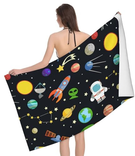 Mikrofaser Strandtuch Raum Badehandtuch Leichtes Duschtücher Bedruckt Drucktuch, Für Schwimmbad, Schwimmen, Picknick, 80x130cm