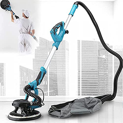 Strumenti di Finitura Piatta Levigatrice a scatola per finitura piana professionale per cartongesso, sistema di aspirazione automatico antipolvere, 20 dischi abrasivi, luce a LED, impugnatur