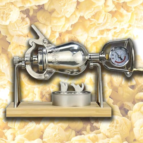 Machine à Pop-Corn Manuelle Vintage, Petite Machine à Pop-Corn Domestique en Acier Inoxydable 304, amplificateur de Grains en Acier, Mini-Pop-Corn nostalgique Vintage, Pop-Corn Haute pressio