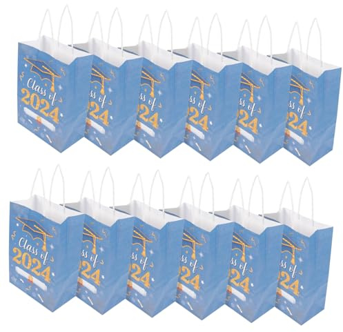 Veemoon 12stücke Papiertüten als Geschenktüten Wiederverwendbar mit Stabilen Griffen Faltbarer Boden für Aufbewahrung als Verpackungstüten für Kleine Geschenke