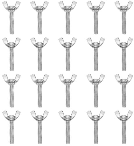 sourcing map Flügelschraubenschrauben, Flügelschrauben, 304 Edelstahl, Maschinenverschluss, Daumen-Handschrauben für elektronische Geräte, silberfarben, 20 Stück