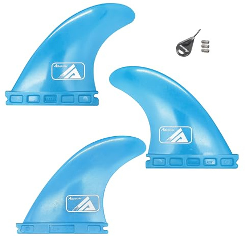 Lonnngg Single tab &Double Tabs Fins Surf/SUP Fin for Longboard, Surfboard & Paddleboard, Thruster Reinforced Single tab & Dual tab Surf Fins (Fu-437-blue)