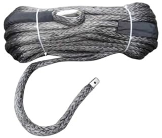 Cuerda sintética for cabrestante de 14 mm x 40 m, con protección contra Rocas y Calor, Compatible con ATV, UTV, 4x4, Coche, camión y Cable de cabrestante. Alta tenacidad(Gray)