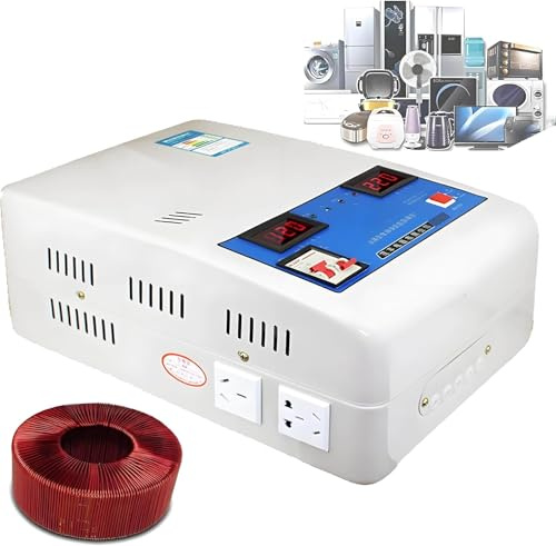 Regolatore di Tensione Automatico 8800W/15000W/20000W/30000W con Doppio Schermo LCD - Stabilizzatore Energetico per Tutta la Casa - Protegge da Sbalzi di Tensione e Sottotensioni (15000W)